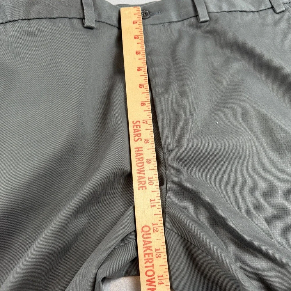 EDDIE BAUER Chino Pants Charcoal Gray Relaxed Fit Cotton Flat Front Mens T42